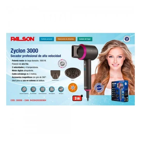 Palson Asciugacapelli Professionale Zyclon 3000 1 Unità