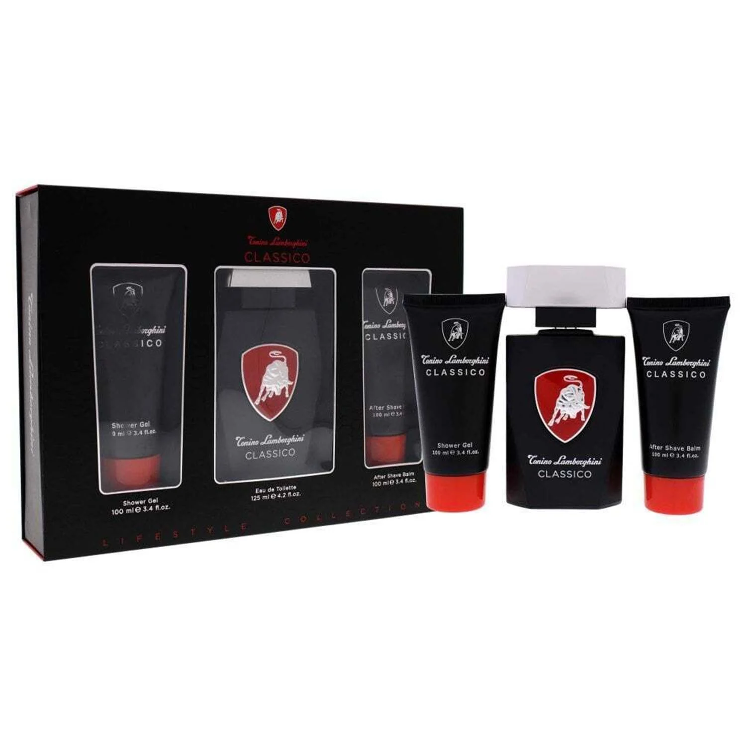 Tonino Lamborghini Classic Eau De Toilette 125 ml Spray gel da bagno 100 ml Balsamo dopobarba 100 ml