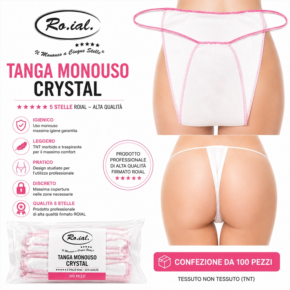 Tanga Monouso in TNT ROIAL CRYSTAL 5 Stelle per Centri Estetici massaggi e Spa – 100 Pezzi