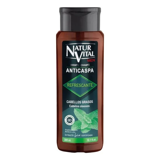 NaturVital Champú Anticaspa Refrescante Cabello Graso 300ml