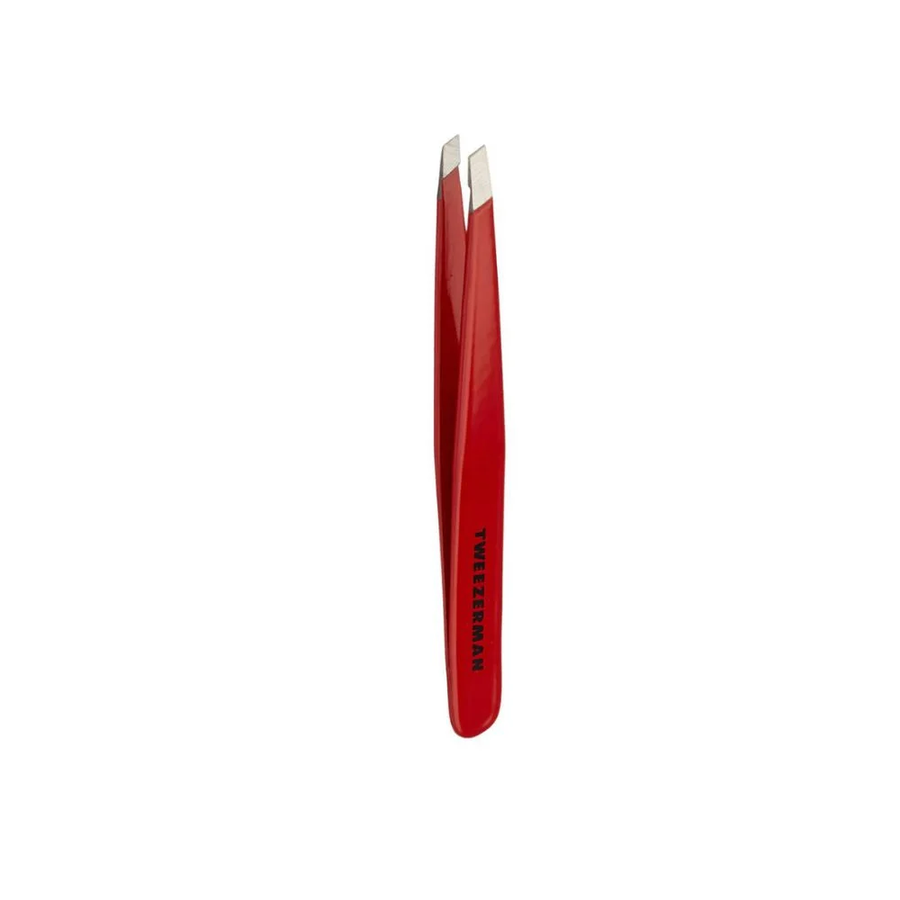 Tweezerman Studio Collection Stainless pinzetta in acciaio con estremità oblique Signature Red