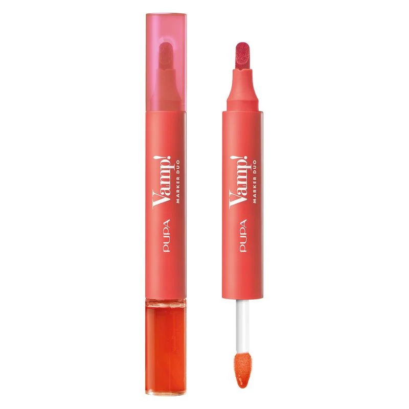 Pupa Vamp! Marker Duo - Pennarello labbra e lucidalabbra 007 - Red Potion 4 ml