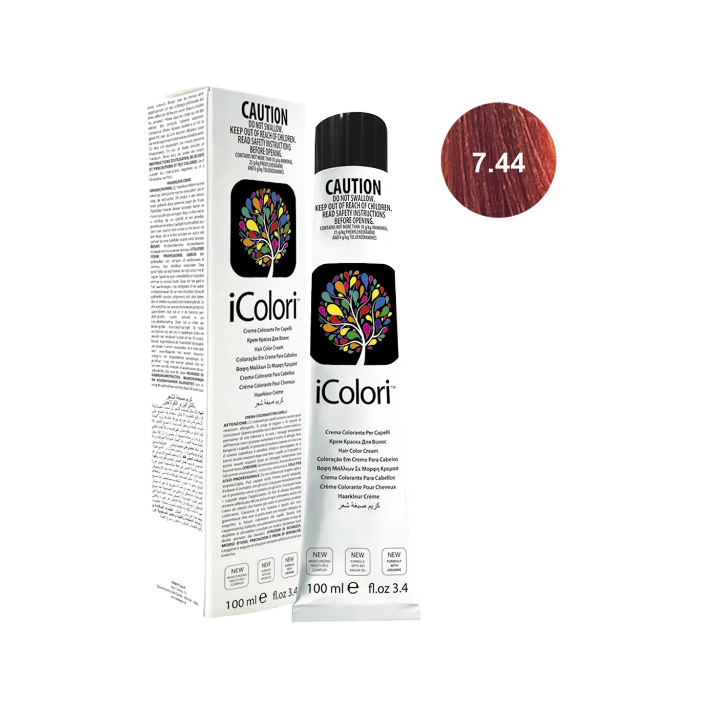 Icolori color biondo rame intenso n.7.44
