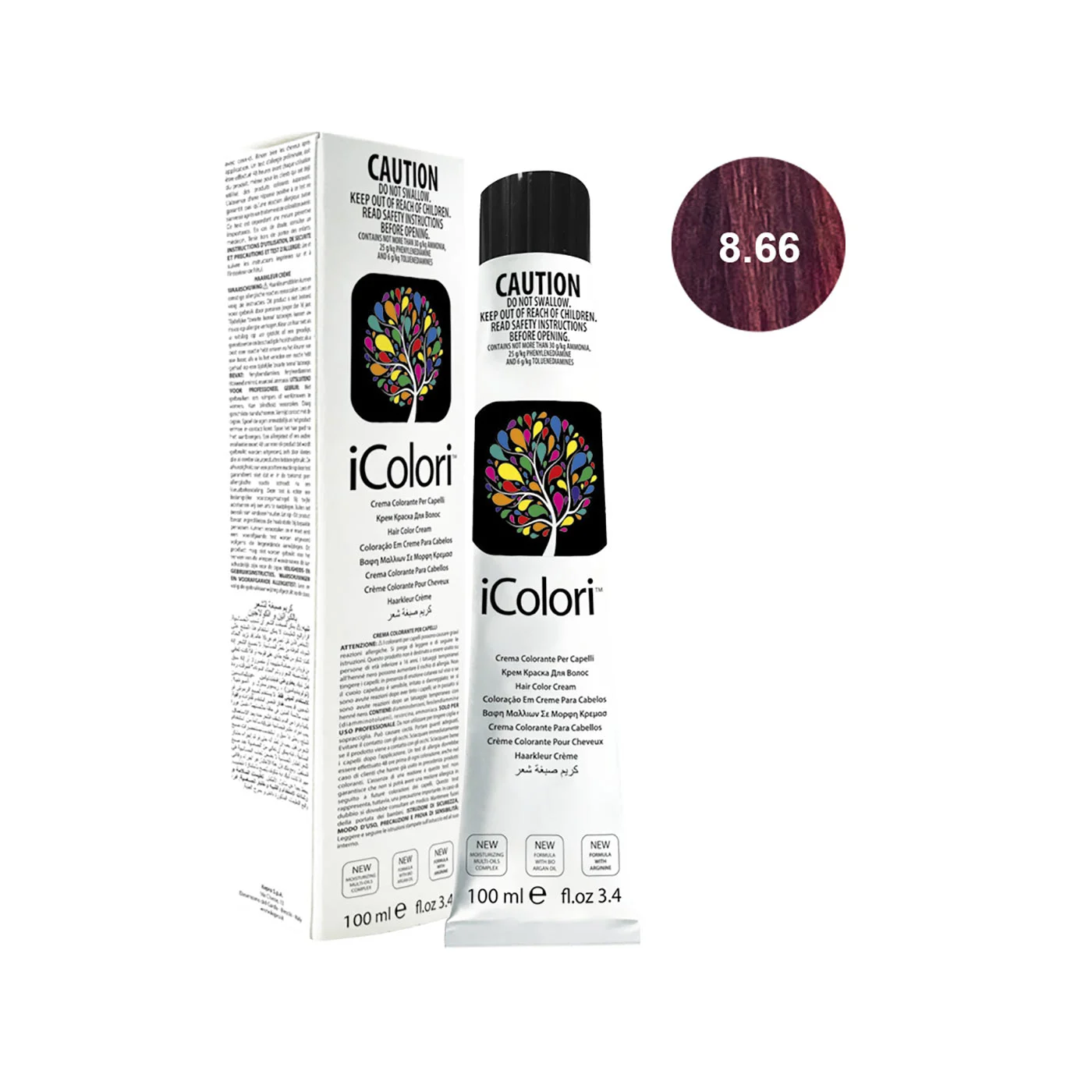 Icolori color biondo chiaro rosso intenso n.8.66