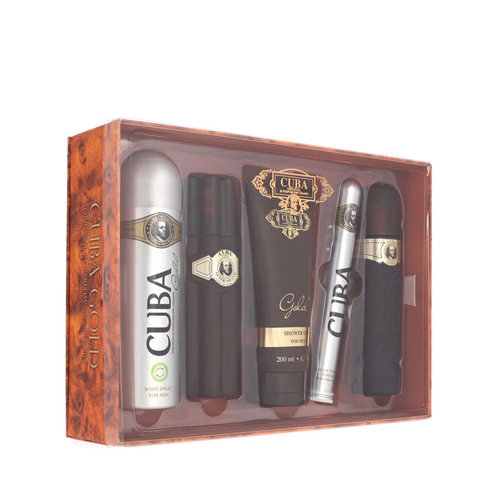 Cuba Gold EDT 100 ml + EDT 35 ml + Dopobarba 100 ml + spray da corpo 200 ml + gel doccia 200 ml