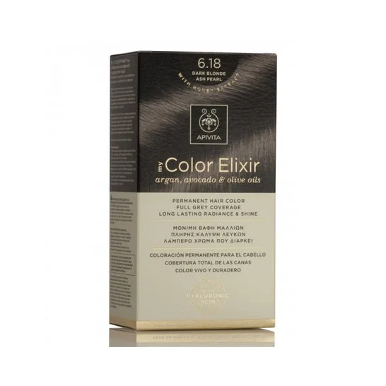 Apivita Hair Dye No. 6,18 Biondo Scuro Ash Pearly Blonde 1pc