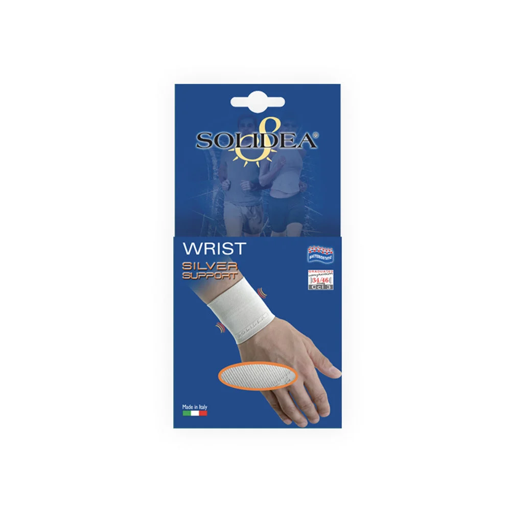 Solidea Silver Support Wrist Polsiera Compressione Graduata 34 46mmHg ML Blu Oceano