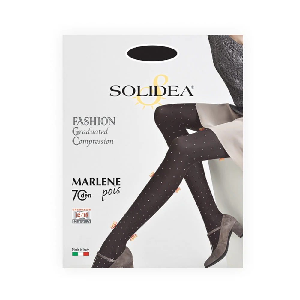 Solidea Marlene Pois Collant Opachi 70 Den Compressione 12 15mmHg 1S Nero