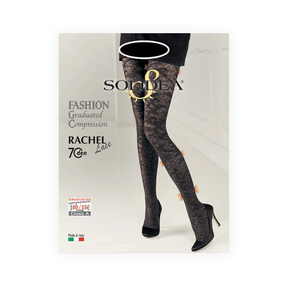 Solidea Rachel 70 Den Lace Collant Pizzo Compressione 10 15mmHg 4L Antracite