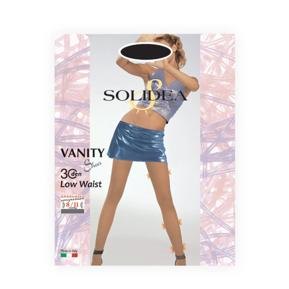 Solidea Vanity 30Sheer Collant Velati Vita Bassa 30Den 8 11mmHg 1S Nero
