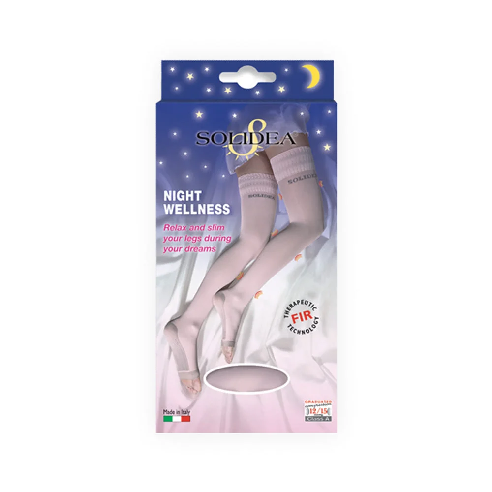 Solidea Night Wellness 70Den Calze Compressione Graduata 12 15mmHg 4XL Nero
