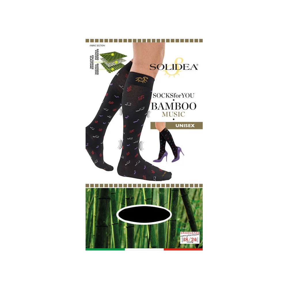 Solidea Socks For You Bamboo Music Gambaletti 18 24 mmhg 4XL Blu Navy