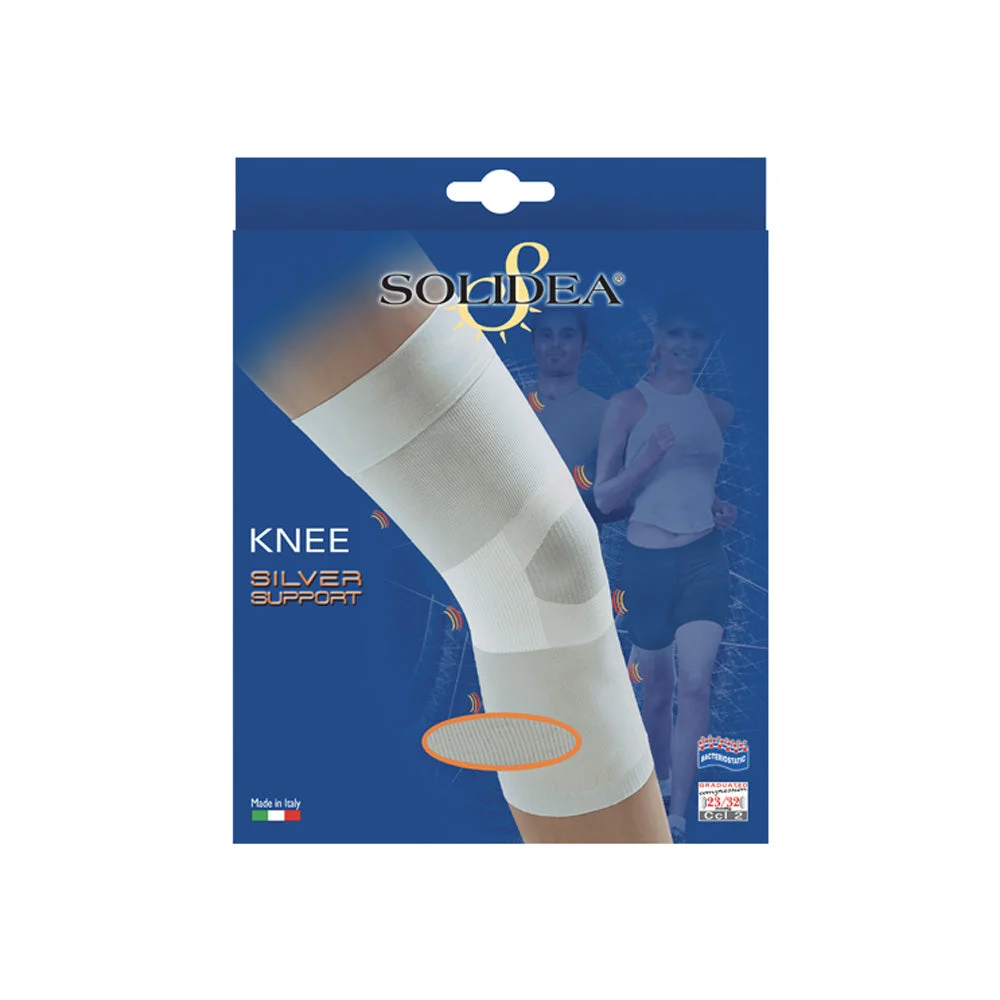 Solidea Silver Support Knee Ccl2 Ginocchiera Compressione 23 32mmHg S Nero
