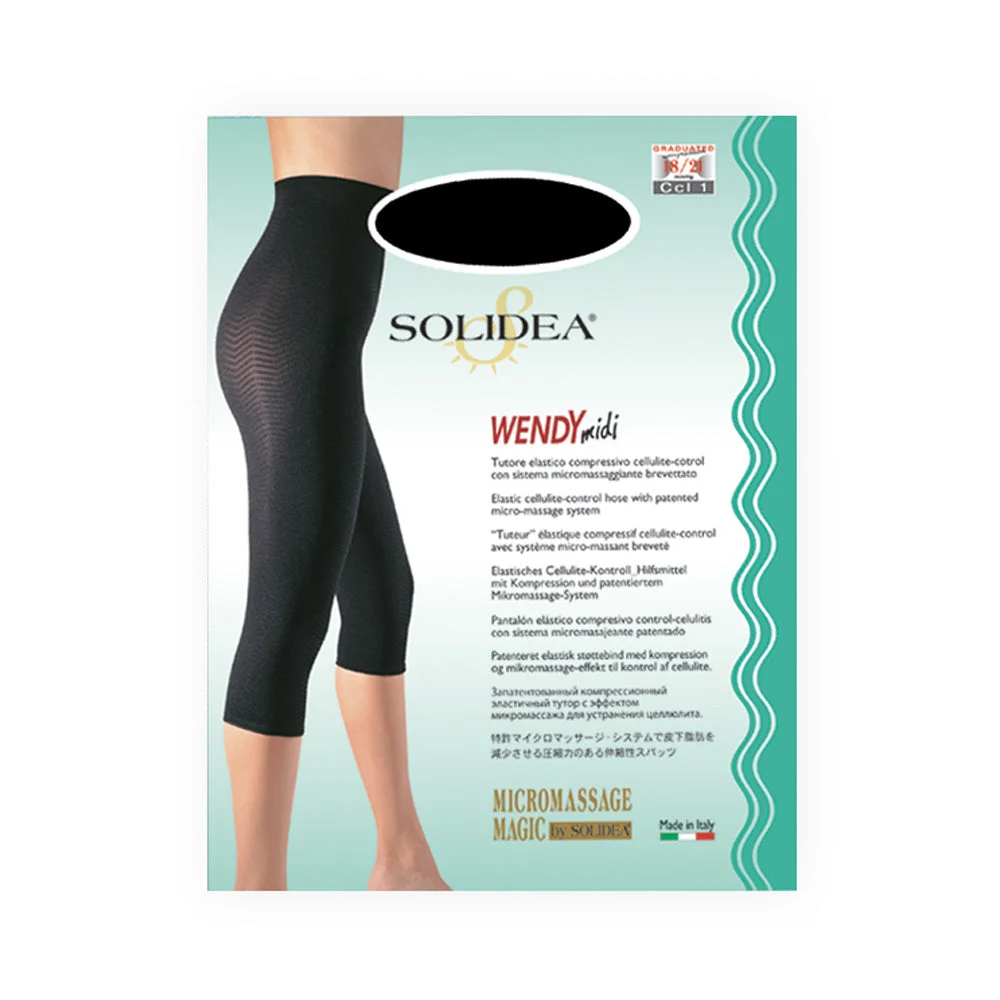 Solidea Wendy Midi Pantaloncini elastici 18 21mmhg 4L Nero