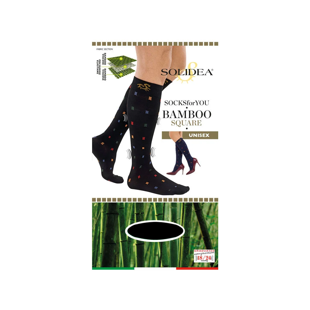 Solidea Socks For You Bamboo Square Gambaletti 18 24 mmHg 2M Nero
