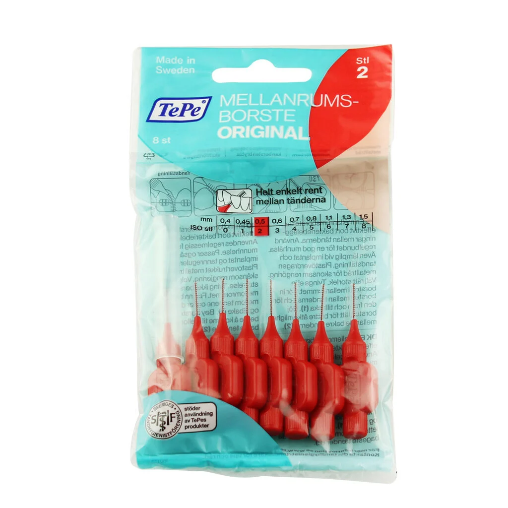 TePe Original Spazzolini interdentali 2 rossi (0,5 mm) 8 pz