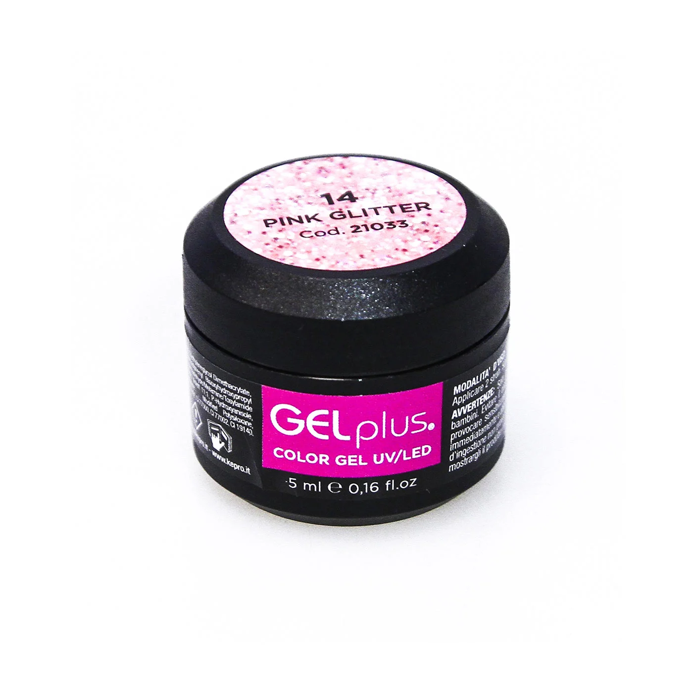 Gel polish uvgel 14 pink glitte