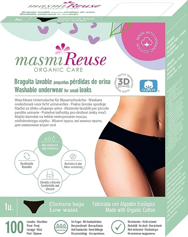 Mutande urologiche a vita bassa per donne