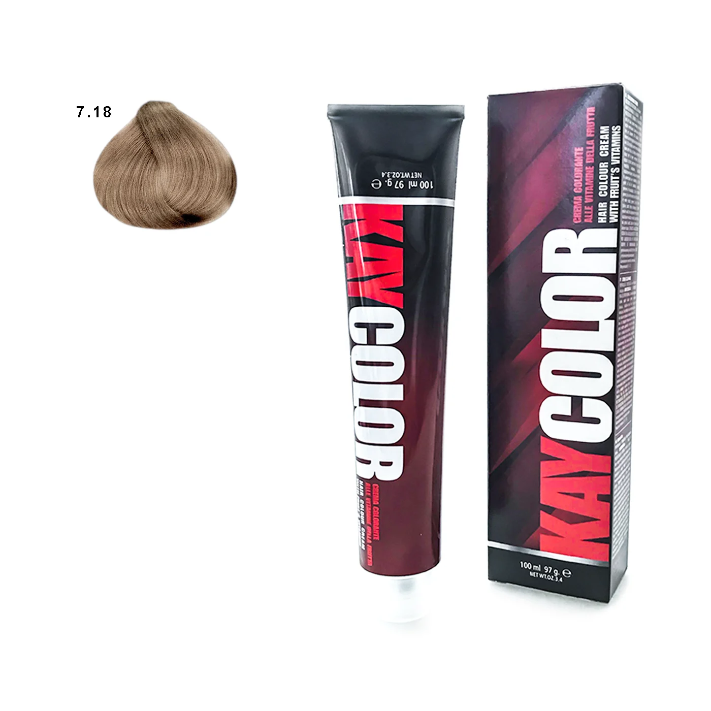 Kay color cold chocolate blonde 7.18