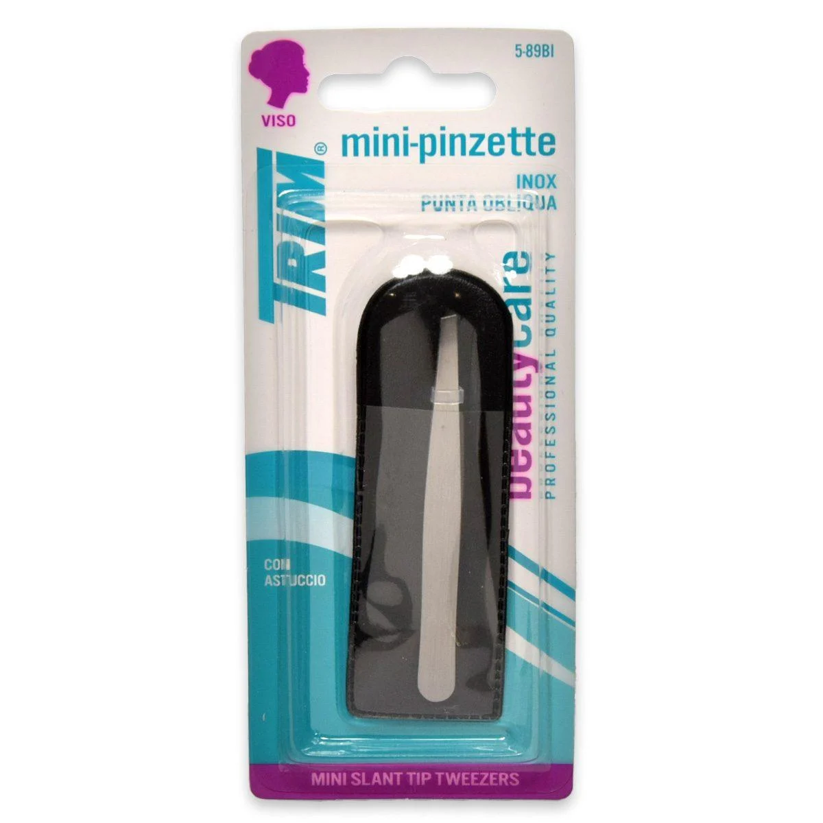 Trim pinzetta punta obliqua inox