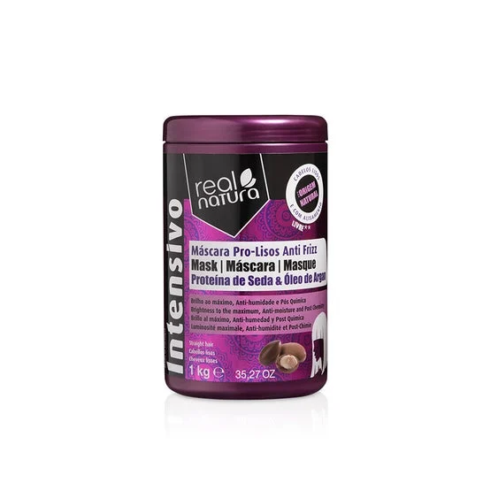 Real Natura Maschera Senza Sale Pro-Liscio Anti-Frizz Argan 1kg