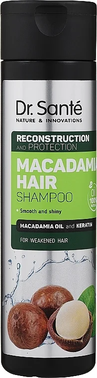 Shampoo con olio di macadamia e cheratina