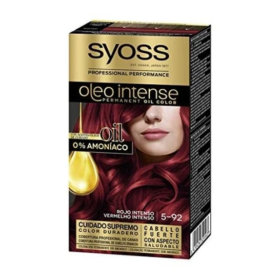 Syoss Olio Intense Tinte Sin Amoniaco 5.92 Rojo Intenso 50ml