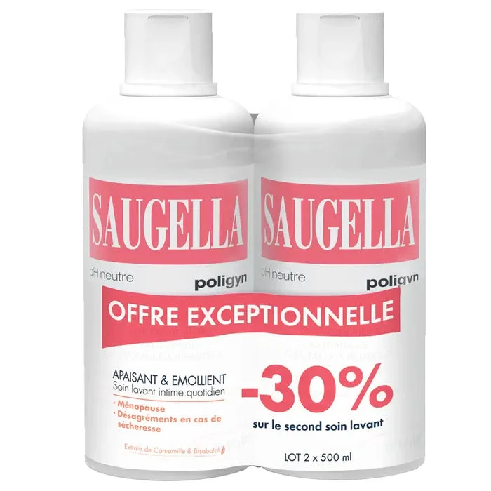 Salgella Poligyn Detergente Morbido Senza Sapone Mucose Fragili o Secche 2x500ml Lotto × 2
