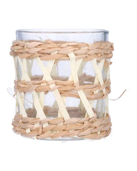 Tealight Holder Glass Willow