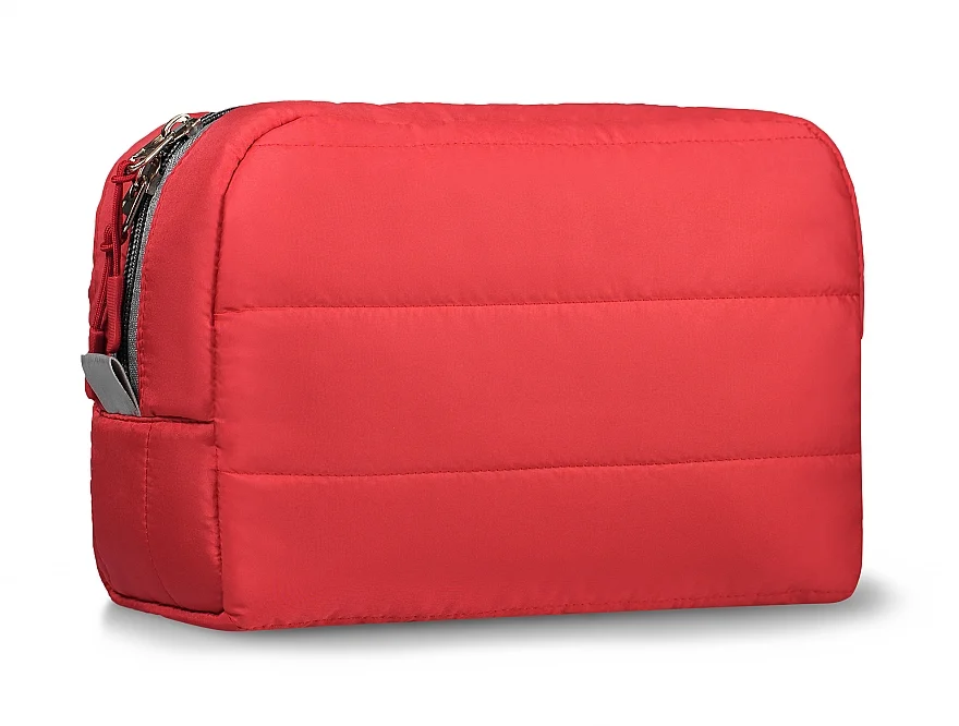 Beauty case trapuntato, rosso "Classy"
