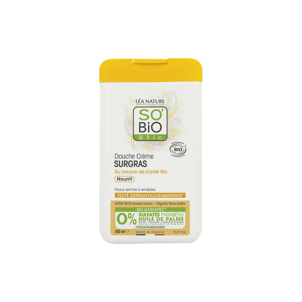 LÉa nature so bio étic Doccia Crema Ultra Idratante al Burro di Karité, 450 ml