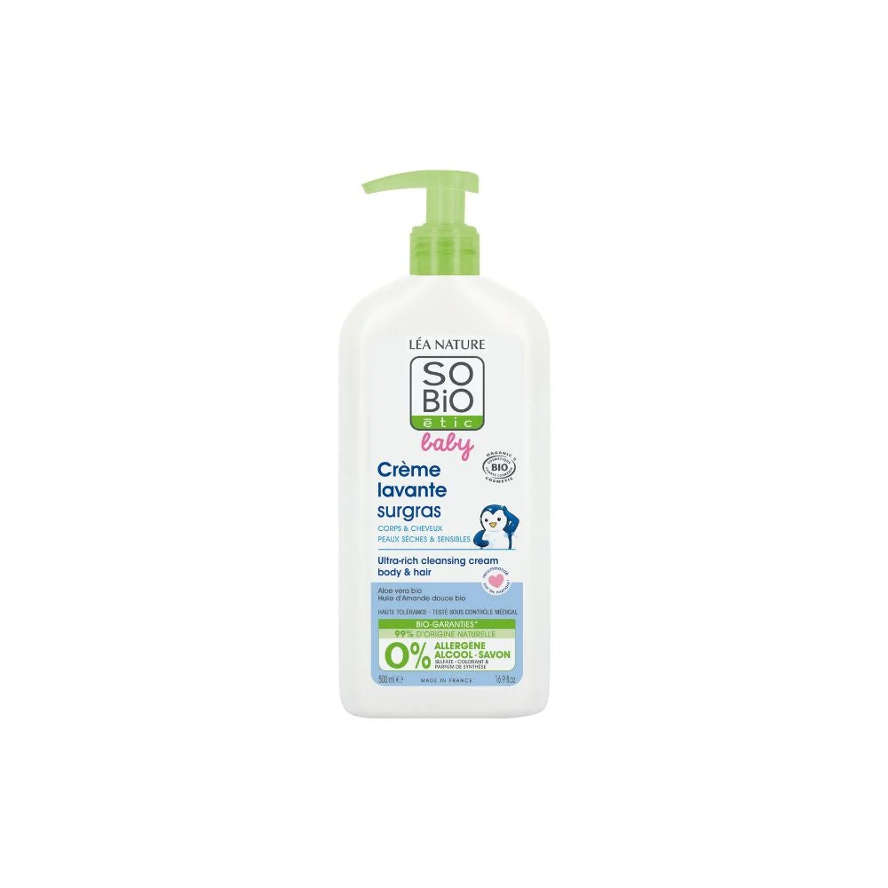 LÉa nature so bio étic Baby - Ricca Crema Detergente Per Bambini, 500 ml