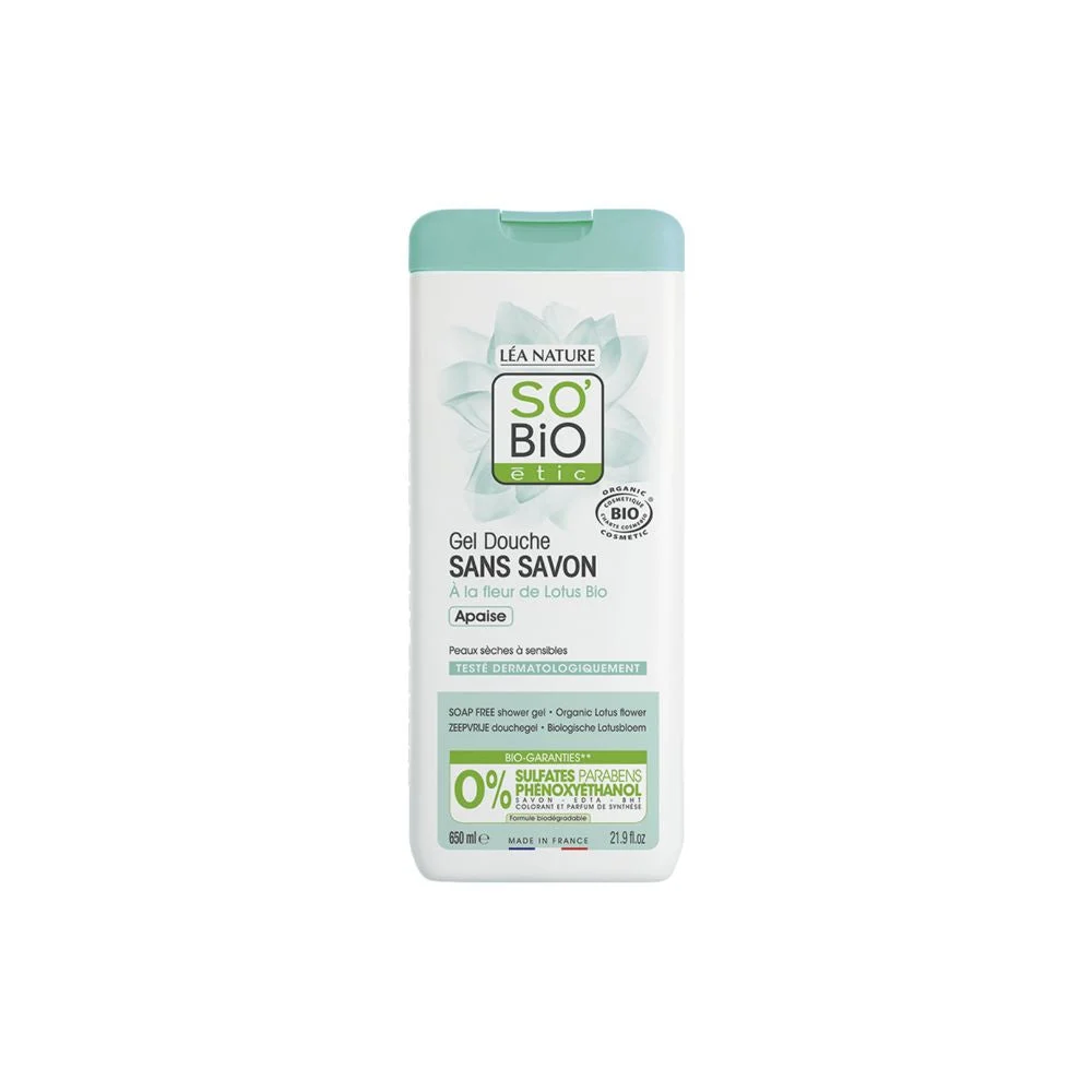 LÉa nature so bio étic Gel Doccia senza Sapone ai Fiori di Loto Bio, 650 ml