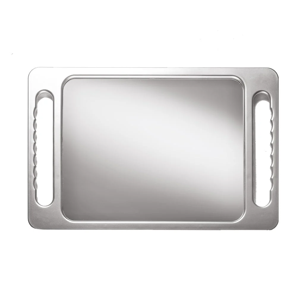 Specchio rettangolare parrucchiere barbiere 2 maniglie 40×25,7 cm