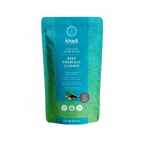Khadi Amla Charcoal Maschera Detergente per Capelli 50g