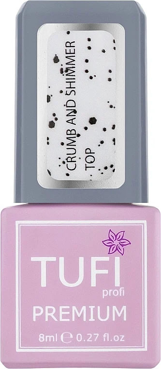 Top coat con briciole luccicanti e fini
