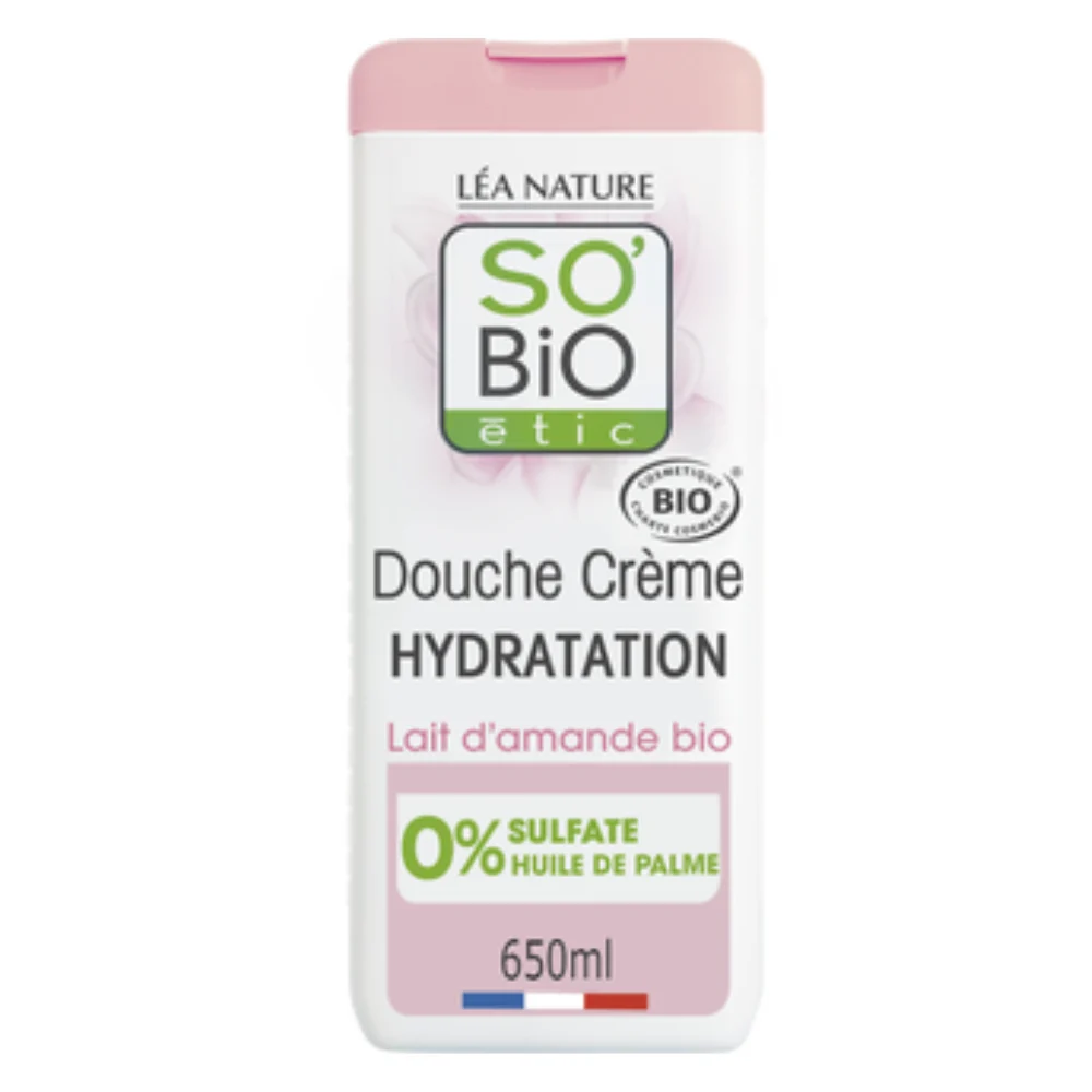 LÉa nature so bio étic Crema Doccia Idratante al Latte di Mandorle Bio, 650 ml