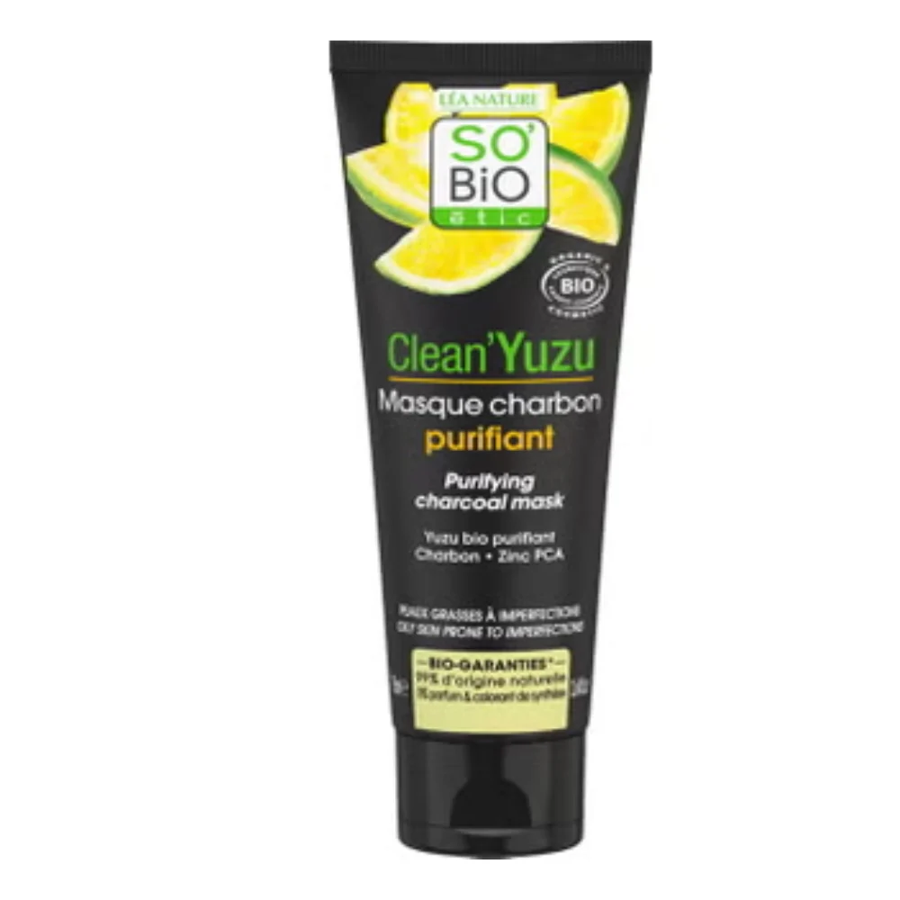 LÉa nature so bio étic Clean'Yuzu Maschera Viso al Carbone Attivo 75 ml