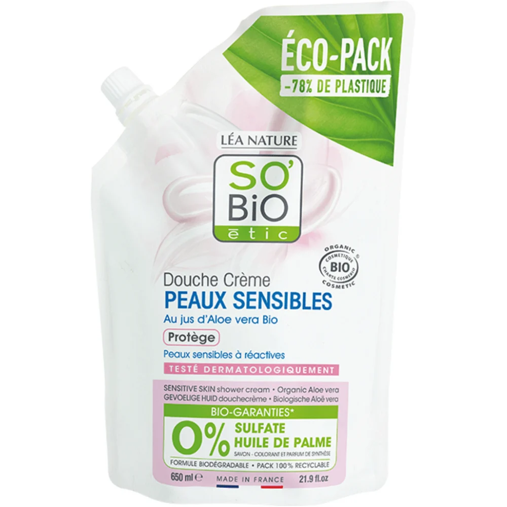 LÉa nature so bio étic Doccia Crema Aloe Vera, Ricarica da 650 ml