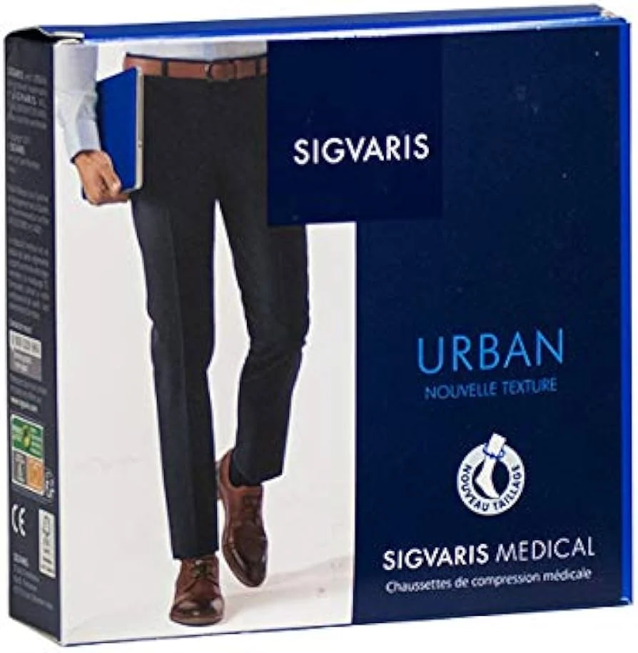 Sigvaris Urban New Calzini di Contenimento per Uomo Normale Grigio Chiaro L