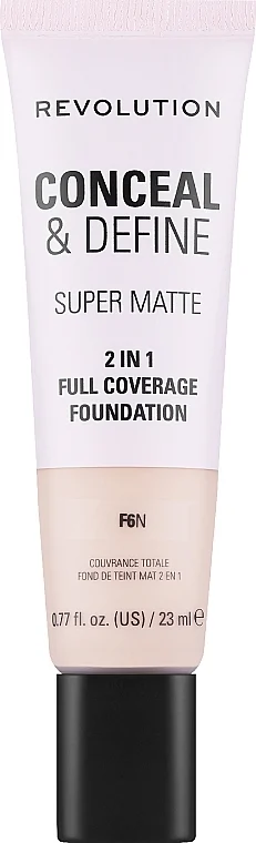 Makeup Revolution Conceal & Define Super Matte 2in1 Full Coverage Foundation