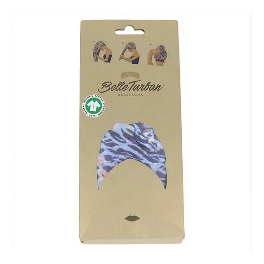 Belle Turban Turbante con Stampa Animale Blu 1 Unità