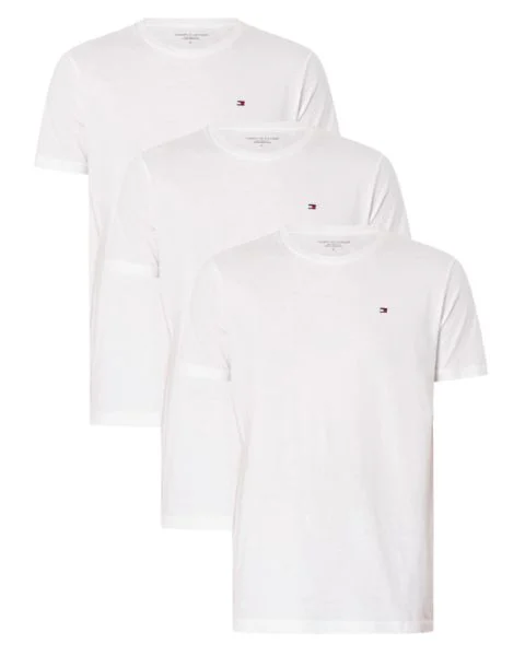Tommy Hilfiger Cotton Crew Neck Tee 3-Pack Hvid Str. XXL
