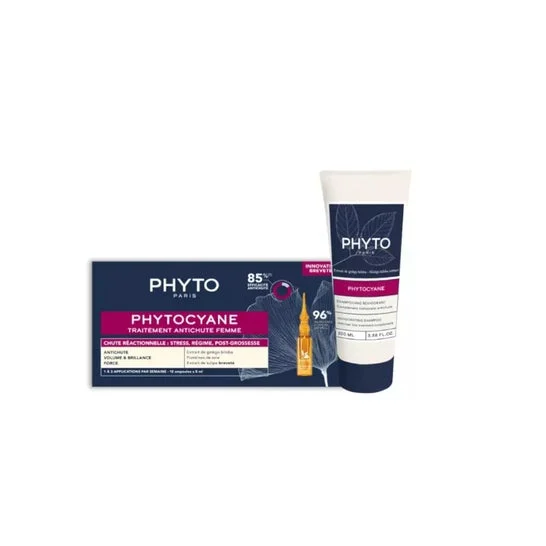 Phytocyane Kit Anticaída Reaccional Mujer 12uds + Champú 250ml
