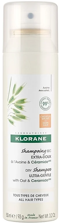 Shampoo secco con farina d'avena e ceramidi per capelli scuri