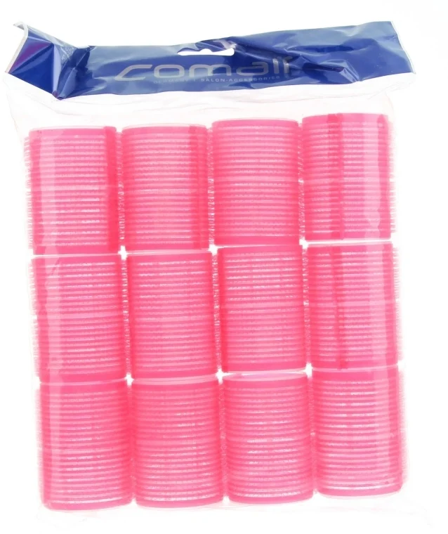 Set di bigodini con velcro "Velcro plus", 12 pezzi, 44 mm, rosa