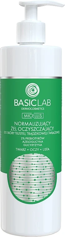 Gel detergente normalizzante per pelli grasse, acneiche e sensibili