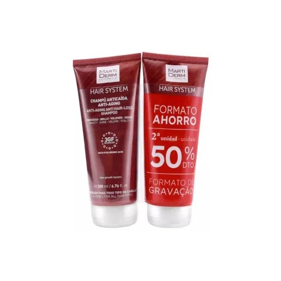 Martiderm Hair System Champú Anticaída Antiaging 2x200ml