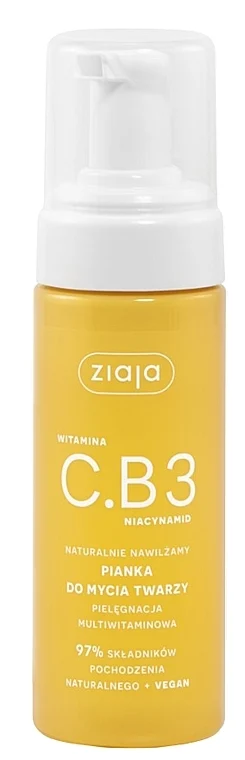 Schiuma detergente con estratti di vitamine C e B3