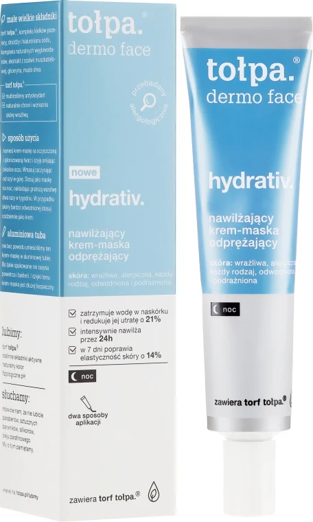 Crema-maschera idratante da notte